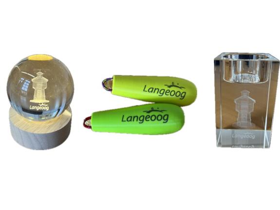 Glaskugel mit LED, Boje Schlüsselanhänger & Glas-Teelicht Wasserturm