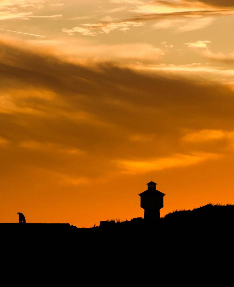 Wasserturm im Abendlicht
