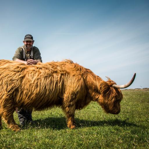 Heiko Arends mit Hochlandrind Charlotte
